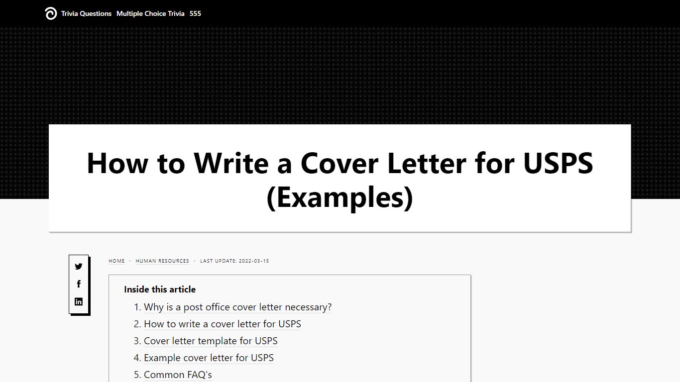 How to Write a Cover Letter for USPS (Examples) - Algrim.co