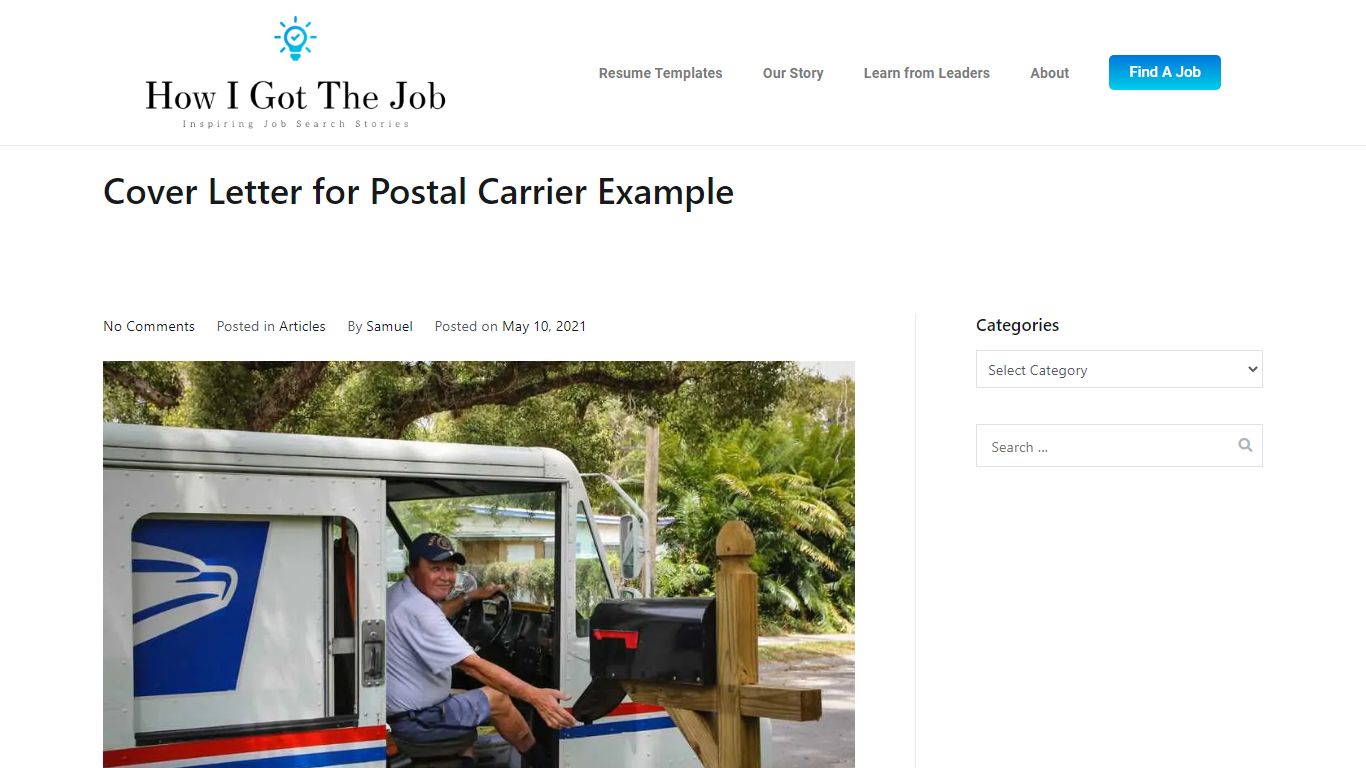 Cover Letter for Postal Carrier Example - How I Got The Job